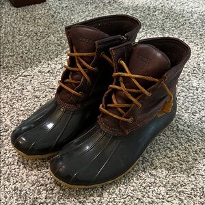 Sperry Dark Brown and Black Duck Boots